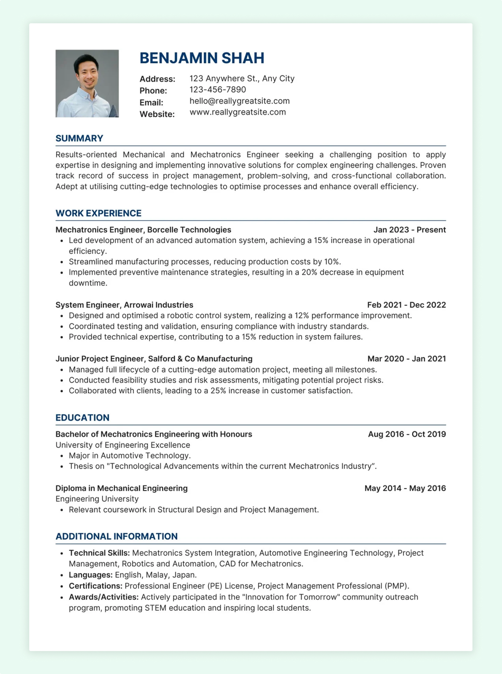 cv (1) enjamin shah resume