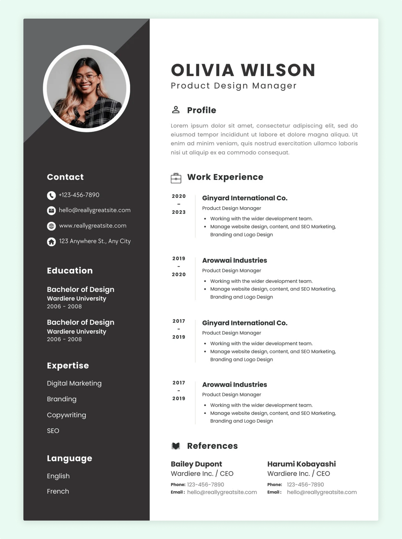 cv (4) olivia wilson resume