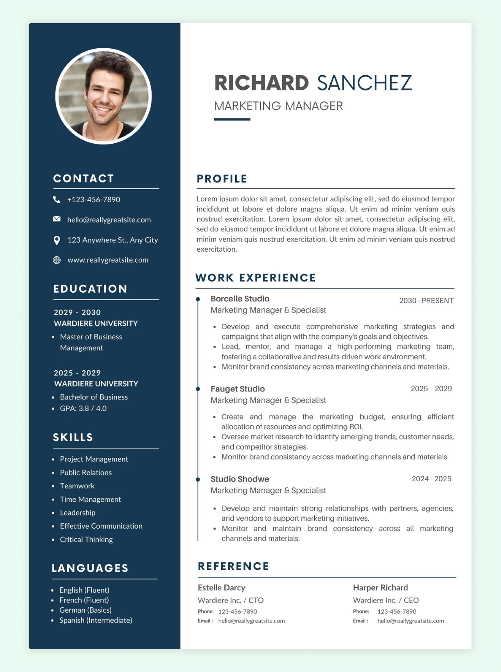 cv richard sanchez resume